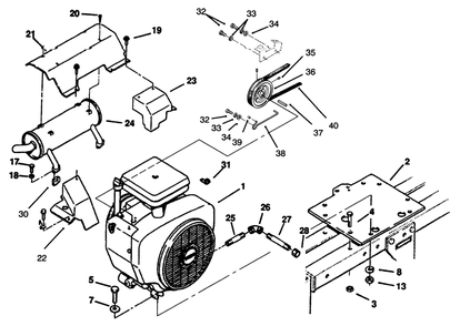Engine, Toro Power Plus Diagram and Parts List for 73421 5901047 - 5999999 Toro Lawn Tractor