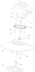 Engine And Deck Assembly Diagram and Parts List for 2602 312000001 - 312999999 Toro Lawn Tractor Accessories