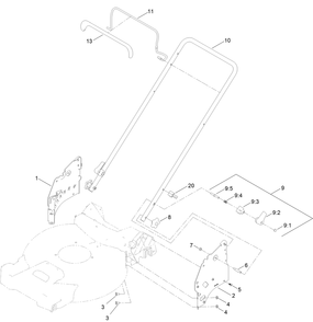 Part Location Diagram of 145-5509-05 Toro Handle-Upper