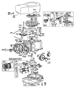Engine Briggs & Stratton Model 110908-0380-01 Diagram and Parts List for 23333 8000001 - 8999999 Toro Lawn Mower