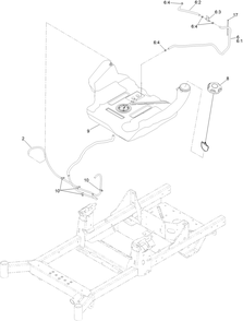 Fuel Tank And Vent Hose System Assembly Diagram and Parts List for 74463 400000000-402099999 Toro Lawn Tractor