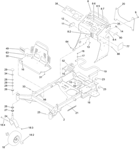 Frame Assembly Diagram and Parts List for 71505 410000000-999999999 Toro Lawn Mower