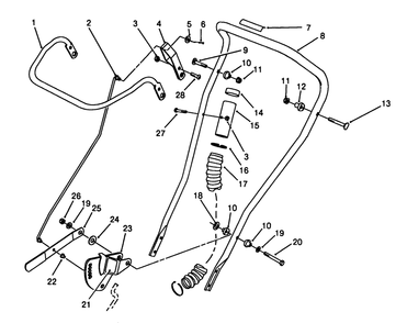 Handle Assembly Diagram and Parts List for 58431 7000001 - 7999999 Toro Edger