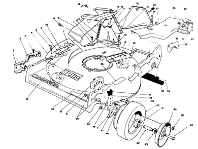 Housing Assembly Diagram and Parts List for 22150 5900001 - 5999999 Toro Lawn Mower