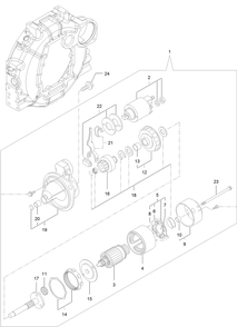 Starting Motor Assembly Diagram and Parts List for 74072 403226744-404399999 Toro Lawn Mower