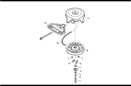 Rewind Starter Tecumseh No. 590672 Diagram and Parts List for 38540 5900001 - 5999999 Toro Snow Blower