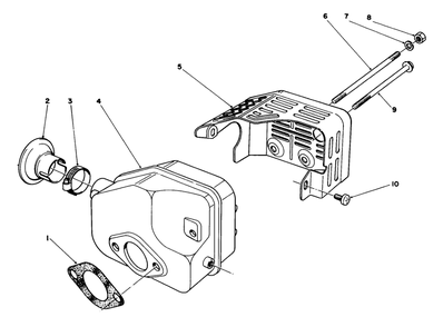 Muffler Assembly Diagram and Parts List for 20747 5000001 - 5999999 Toro Lawn Mower
