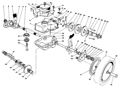 Gear Case Assembly Diagram and Parts List for 20680 5000001 - 5999999 Toro Lawn Mower