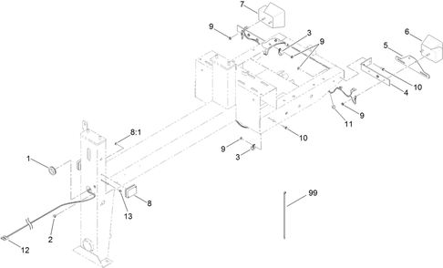 Trailer Light Assembly Diagram and Parts List for 60221HD 400000000 - 404319999 Toro Cement Mixer
