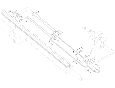 Front Cam Hydraulic Tube Assembly Diagram and Parts List for 23803 400000000 - 999999999 Toro Lawn Tractor Accessories