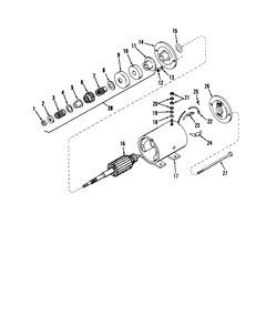 Starter Motor No. 29965 (Electric Model) Diagram and Parts List for 51060 000001 - 099999 Toro Lawn Tractor