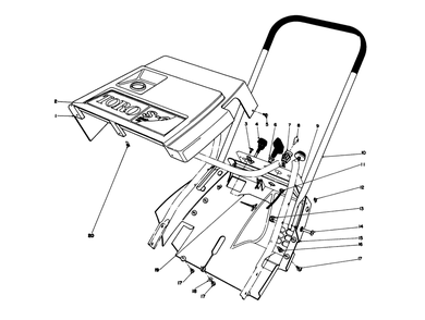 Shroud & Handle Assembly Diagram and Parts List for 38162C 5000001 - 5999999 Toro Snow Blower
