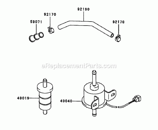 Fuel Tank/Fuel Valve Assembly Kawasaki Fd750d Diagram and Parts List for 74250 240000001-240999999 Toro Lawn Mower