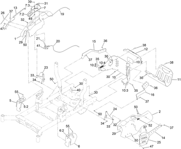 Control Console And Guard Assembly Diagram and Parts List for 77284 410200000-411582569 Toro Lawn Tractor