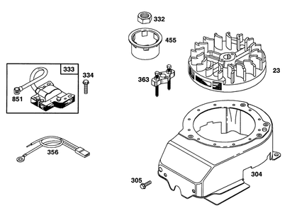Engine Briggs & Stratton Model 124702-0189-01 Diagram and Parts List for 20327B 2000001 - 2999999 Toro Lawn Mower