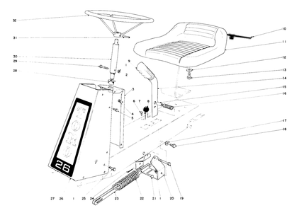 Steering And Seat Assembly Diagram and Parts List for 56000 2000001 - 2999999 Toro Lawn Tractor