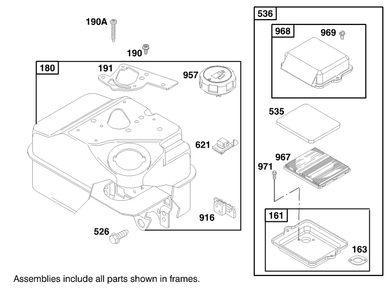 Engine Briggs & Stratton Model 135202-0142-03 Diagram and Parts List for 62060 890001 - 899999 Toro Seeder