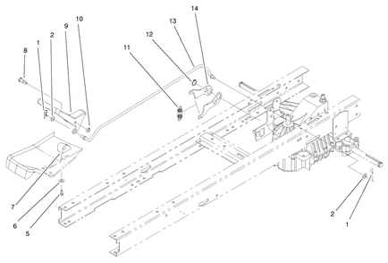 Speed Control Assembly Diagram and Parts List for 71215 8900001 - 8999999 Toro Lawn Tractor