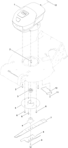 Motor Module And Blade Assembly Diagram and Parts List for 22282 409172980 - 413999999 Toro Lawn Mower