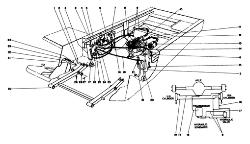 Hydraulic Valve And Lift Arm And Cyllnders Diagram and Parts List for 30760 00000001 - 09999999 Toro Lawn Tractor