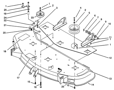 Deck & Idler Assembly Diagram and Parts List for 05-48SS01 2000001 - 2999999 Toro Lawn Mower