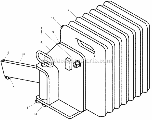 Weight Kit Assembly Diagram and Parts List for 2011  Toro Lawn Tractor Accessories