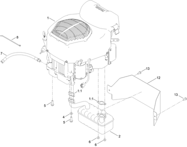 Engine And Muffler Assembly Diagram and Parts List for 76501 400000000 - 415399999 Toro Lawn Tractor