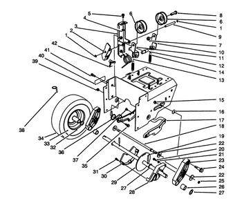 Traction Drive Assembly Diagram and Parts List for 38580 5900001 - 5999999 Toro Snow Blower