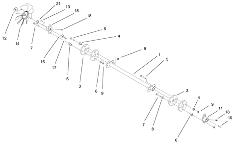 Drive Shaft Assembly Diagram and Parts List for 73561 9900001 - 9999999 Toro Lawn Tractor