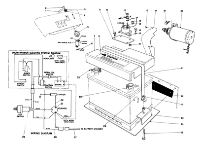 12 Volt Starting Motor Kit 42-3370 (Optional) Diagram and Parts List for 38150 4000001 - 4999999 Toro Snow Blower