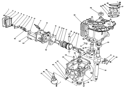 Crankcase Assembly (Engine Model No. Vml0-3) Diagram and Parts List for 26626 1000001 - 1999999 Toro Lawn Mower