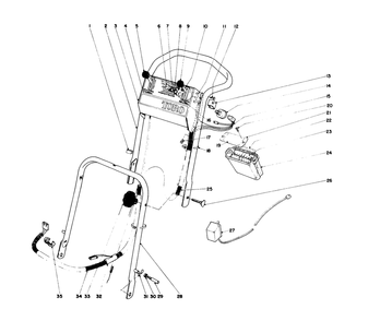 Handle Assembly Model No. 21727 Diagram and Parts List for 21727 7000001 - 7999999 Toro Lawn Mower