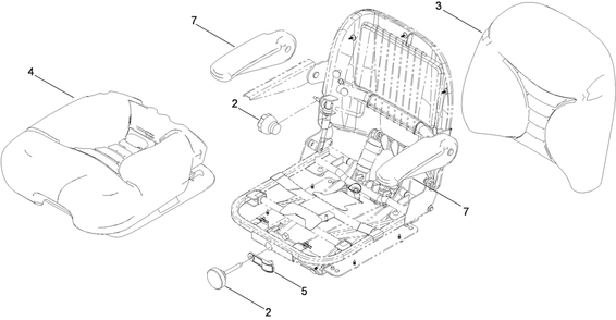 Seat Assembly Diagram and Parts List for 74965CP (290000001-290999999)(2009) Toro Lawn Mower