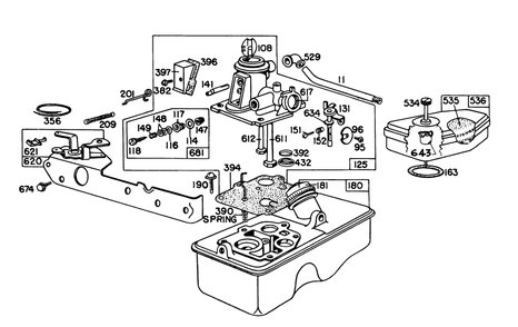 Briggs & Stratton Carburetor Assembly Model 92908-1931-02 For 21" Hand Propelled Model 16310 Diagram and Parts List for 16300 9000001 - 9999999 Toro Lawn Mower