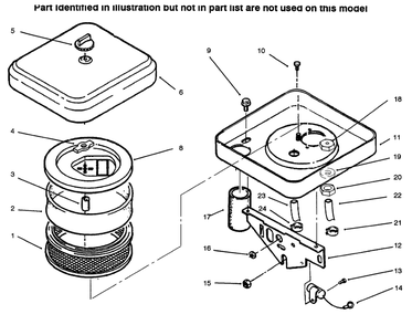 Air Cleaner Diagram and Parts List for 73502 6900001 - 6999999 Toro Lawn Tractor
