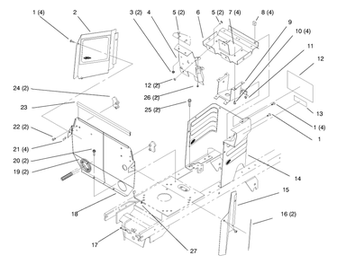 Hoodstand And Firewall Diagram and Parts List for 72110 8900600 - 8999999 Toro Lawn Tractor