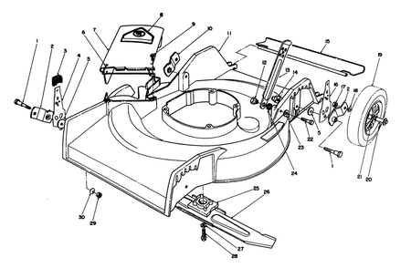 Housing Assembly Diagram and Parts List for 16400 2000001 - 2999999 Toro Lawn Mower