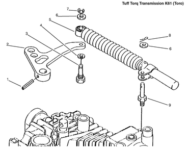 Lever Damper Diagram and Parts List for 72110 6900001 - 6999999 Toro Lawn Tractor