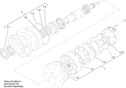 Hydraulic Motor Assembly No. 107-9351 Diagram and Parts List for 22805 402000000 - 404319999 Toro Lawn Tractor Accessories