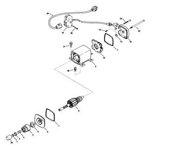 Electric Start Motor Kit No. 37-4810 Diagram and Parts List for 38080 3900001 - 3999999 Toro Snow Blower