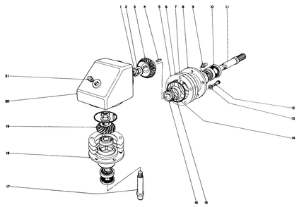 Gear Box Diagram and Parts List for 30545 70000001 - 79999999 Toro Lawn Mower