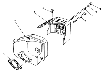 Muffler Assembly Diagram and Parts List for 22035 4000001 - 4999999 Toro Lawn Mower