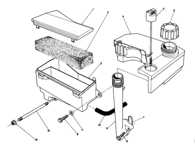 Air Cleaner & Fuel Tank Assembly (Engine Model No. Vmj8) Diagram and Parts List for 26622 9000001 - 9999999 Toro Lawn Mower
