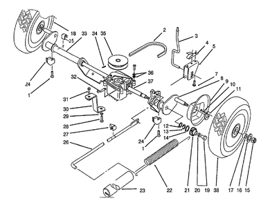 Rear Axle Assembly Diagram and Parts List for 21013 9900001 - 9999999 Toro Lawn Mower