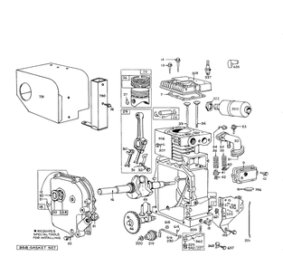 Engine Briggs & Stratton Model No. 190402, Type 0702-01 (8 H.P. Snowthrower Model No. 31820) Diagram and Parts List for 31260 200001 - 299999 Toro Snow Blower