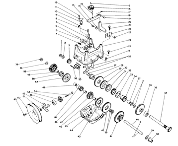 Transmission Assembly No. 66-8030 Diagram and Parts List for 38566 1000001 - 1999999 Toro Snow Blower
