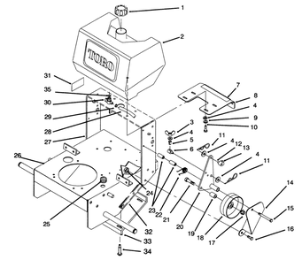 Frame, Fuel Tank And Wheel Drive Idler Diagram and Parts List for 30165 5900001 - 5999999 Toro Lawn Tractor Accessories