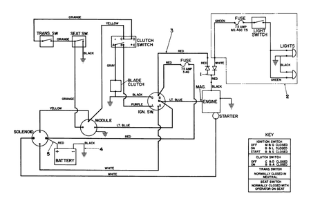 Electrical Diagram Diagram and Parts List for 57450 1000001 - 1999999 Toro Lawn Tractor