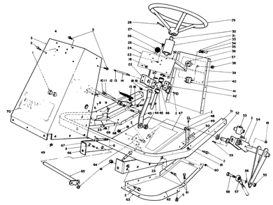 Frame & Steering Assembly Diagram and Parts List for 30718 2000001 - 2999999 Toro Lawn Tractor