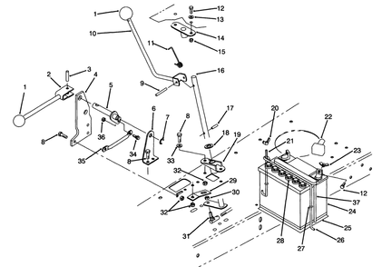 Transmission Linkage Assembly Diagram and Parts List for 70141 49000001 - 49999999 Toro Lawn Tractor